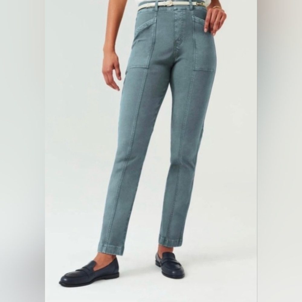 SPANX Womens Twill Pants in Gray